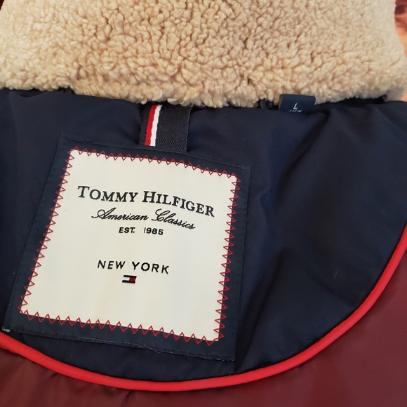 Tommy Hilfiger Navy Blue Long Quilted Coat - Picture 7 of 8